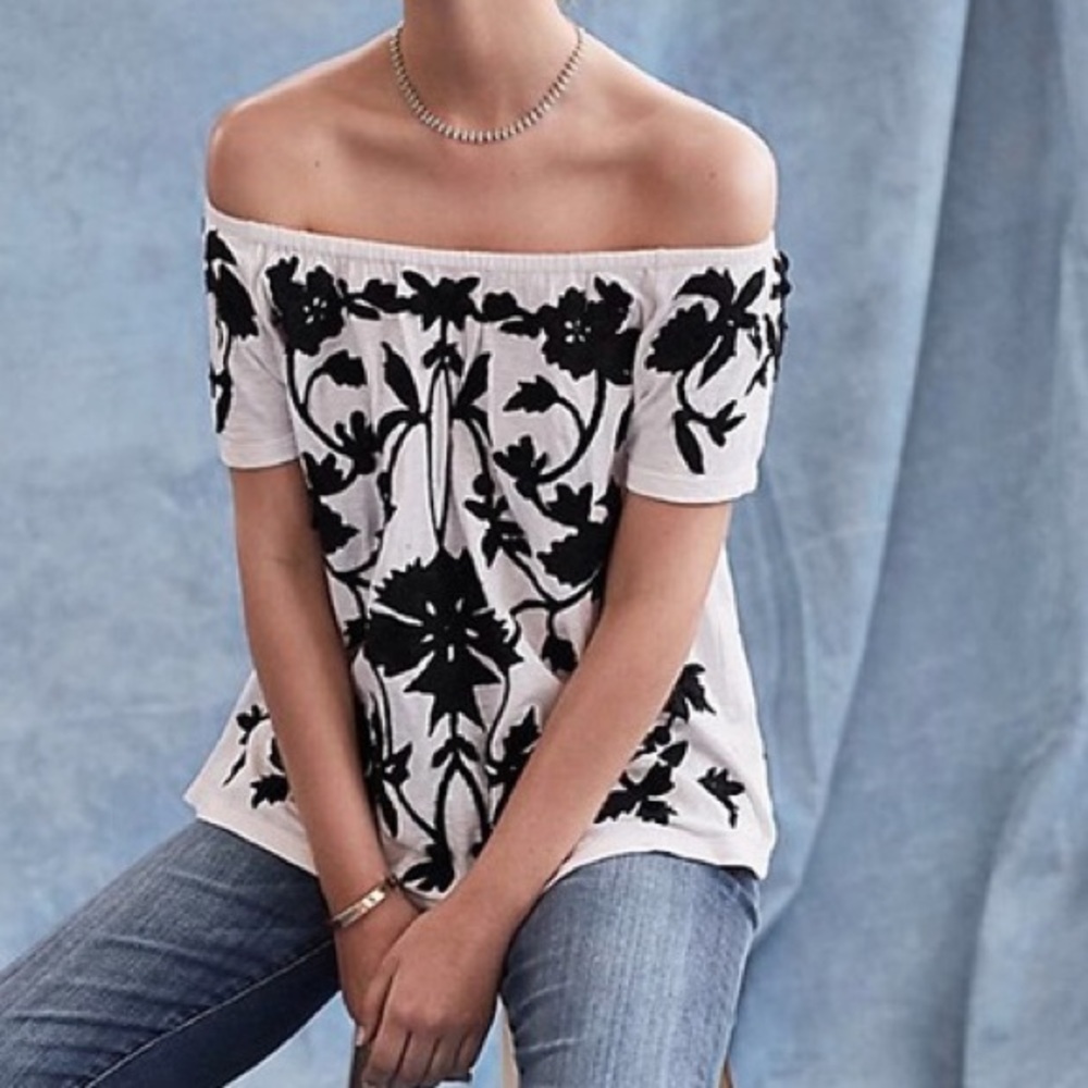 Akemi + Kin Floral Cold Shoulder Loose Blouse